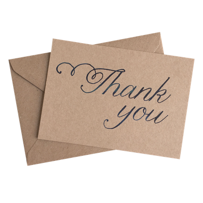 Recycled Paper Square Thank You Cards Custom For Wedding