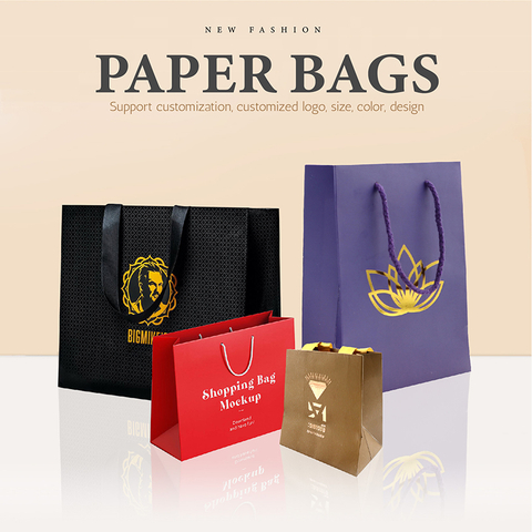 Mini Jewelry Promotional Eco Friendly Retail Paper Shopping Bags Personalised Design