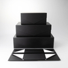 Luxury Black Magnetic Folding Gift Box Cardboard Packaging for Wedding Guest Birthday Party
