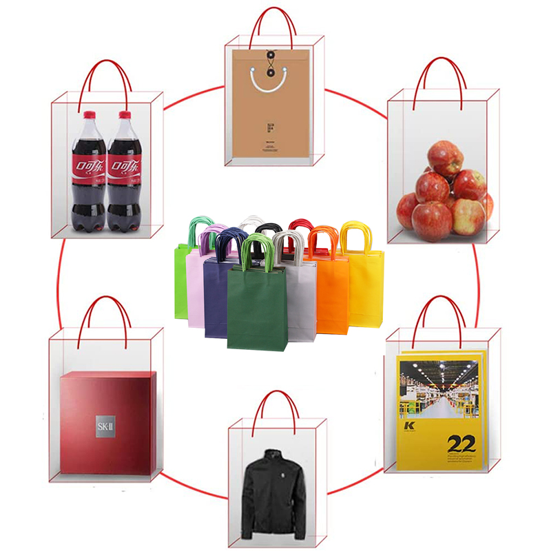 Custom Retail Shopping Logo White Kraft Paper Bags with Handle