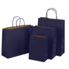 Retail Printable Reusable Kraft Dark Blue Paper Manufacturers Jewelry Gift Bag